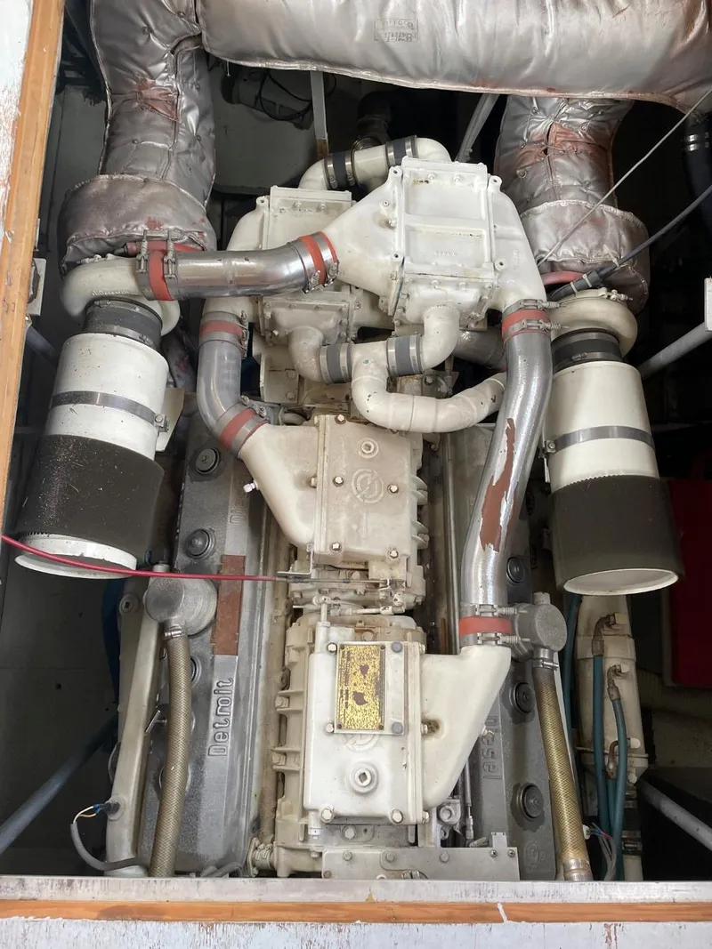 Slide: The Image of 1984 Bertram 54 Convertible engine view. - 39