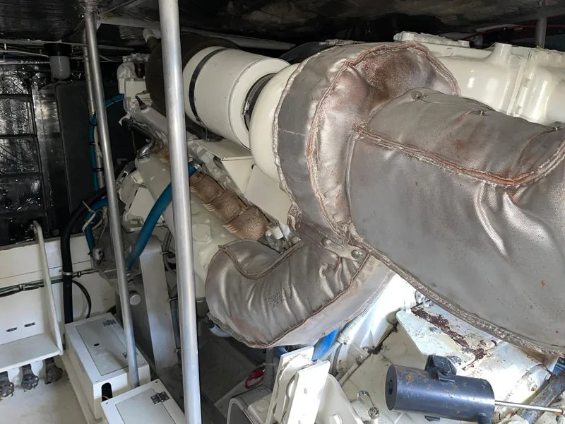Slide: The Image of Engine room of a 1984 Bertram 54 Convertible boat. - 40