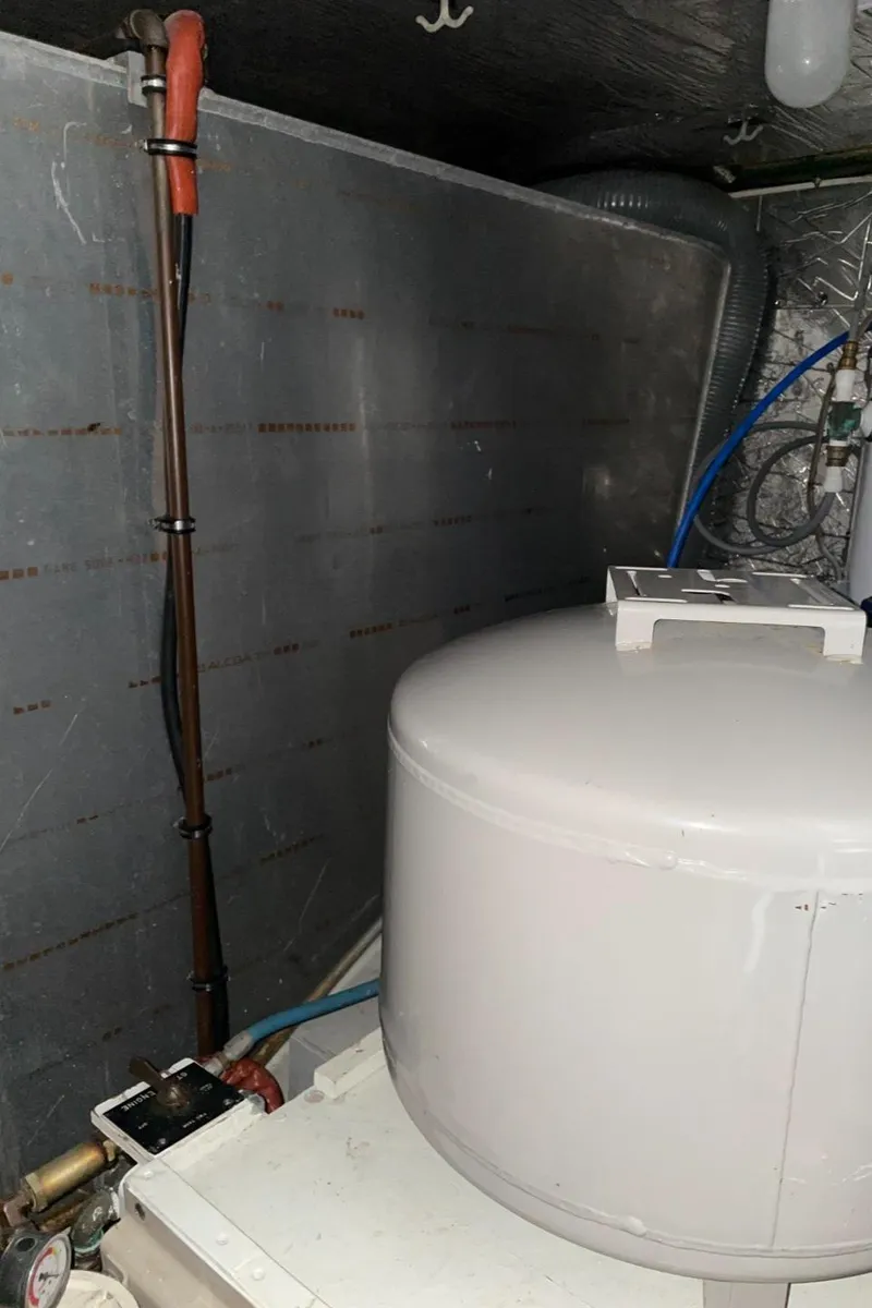 Slide: The Image of Engine room of a 1984 Bertram 54 Convertible. - 48