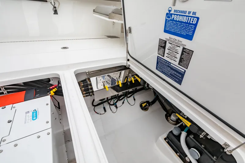 Slide: The Image of 2022 Valhalla Boatworks V-41 with spacious deck and multiple outboard engines on the water. - 25