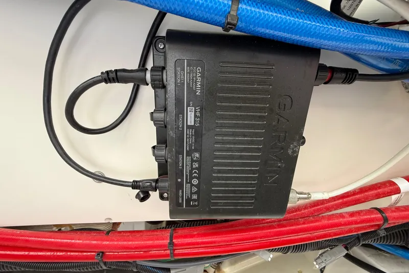 Slide: The Image of Garmin VHF 315 radio installed on 2022 Pursuit S 358 Sport boat. - 121