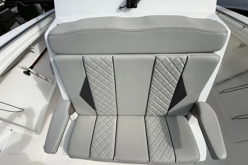 Slide: The Image of Luxurious seating on 2022 Pursuit S 358 Sport boat with quilted design. - 28