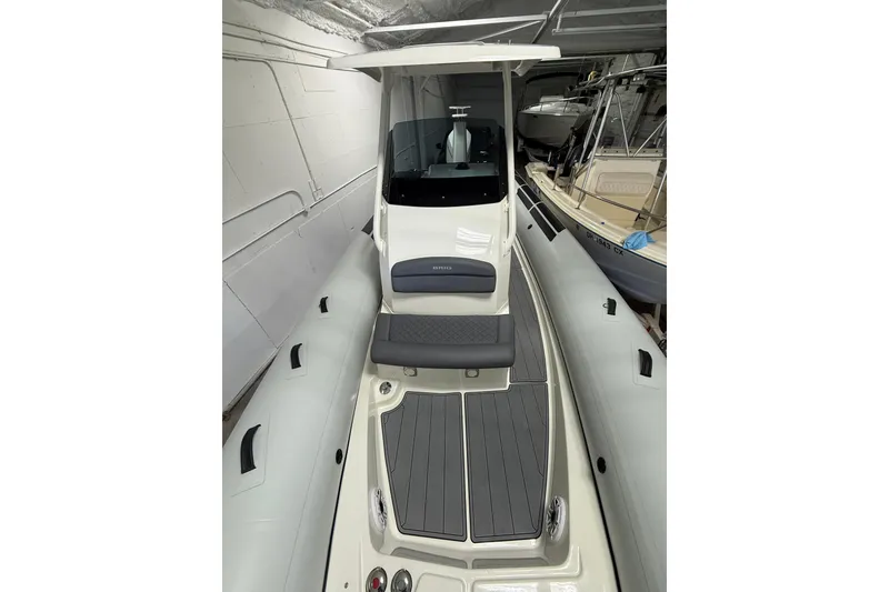Slide: The Image of 2026 Brig Eagle 8 boat interior with sleek seating and modern design. - 27
