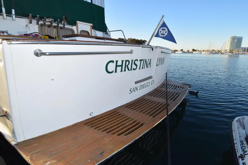 Slide: The Image of Vintage 1966 Drake 53 boat "Christina Lynn" docked in San Diego harbor. - 22