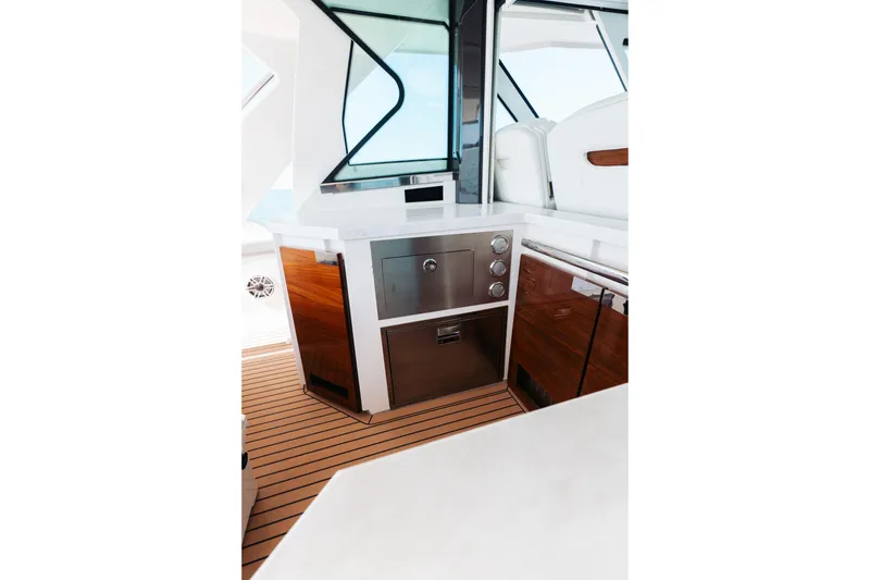 Slide: The Image of Luxurious interior of 2023 Tiara 48 yacht with sleek cabinetry and modern design. - 45
