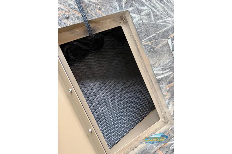 Slide: The Image of 2022 SeaArk 180 RXT boat dashboard with steering wheel and Humminbird fish finder. - 10