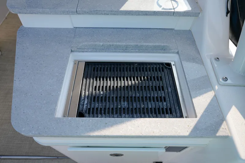 Slide: The Image of Modern bathroom sink in 2023 Everglades 340 Dual Console boat. - 23