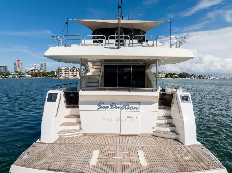 Slide: The Image of Astondoa 80 GLX 2016 yacht docked in scenic Miami Beach marina. - 21