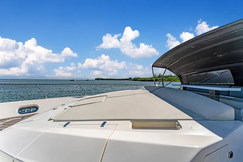 Slide: The Image of Luxury Astondoa 80 GLX yacht deck, 2016 model, under clear blue sky. - 31