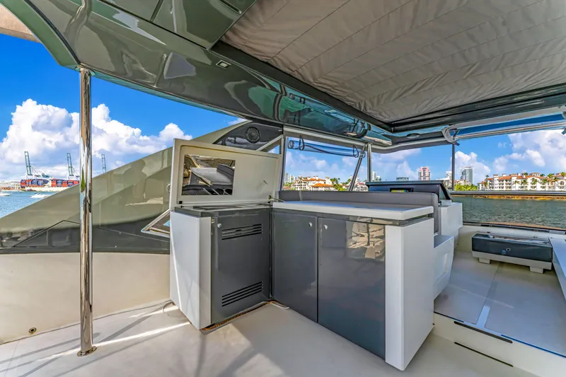 Slide: The Image of Luxurious 2016 Astondoa 80 GLX yacht interior with modern design and waterfront view. - 35