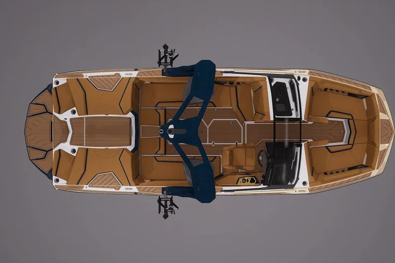 Slide: The Image of Top view of 2026 Nautique Super Air Nautique G23 boat interior design. - 3