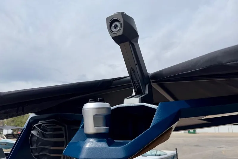 Slide: The Image of 2026 Nautique Super Air Nautique G23 boat camera and speaker detail under canopy. - 41