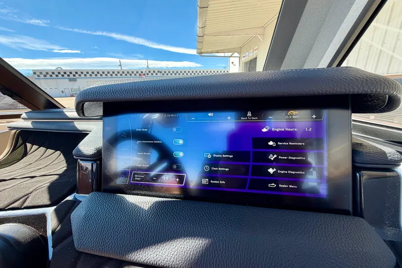 Slide: The Image of Touchscreen display in 2026 Nautique Super Air Nautique S21 boat, showing various settings and diagnostics. - 29