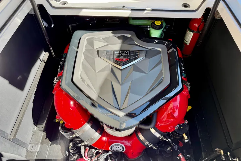 Slide: The Image of Engine compartment of 2026 Nautique Super Air Nautique S21 with PCM engine. - 32