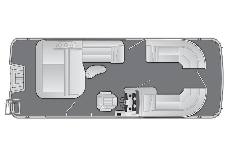 Slide: The Image of Manufacturer Provided Image: Top view layout of 2026 Bennington 22 SX Swingback pontoon boat. - 2