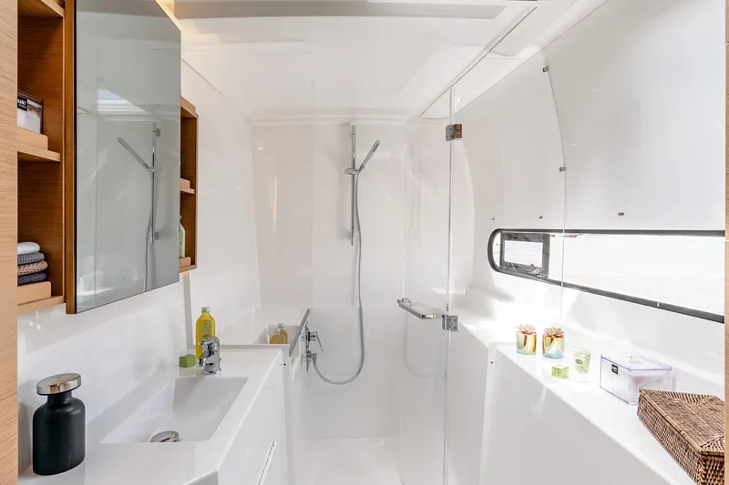 Slide: The Image of Modern bathroom in 2026 Excess 11 yacht, featuring sleek design and ample natural light. - 21