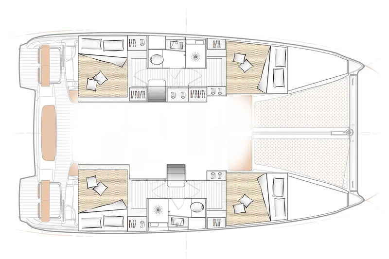 Slide: The Image of Manufacturer Provided Image: Floor plan of the 2026 Excess 11 catamaran, featuring spacious cabins and modern amenities. - 26