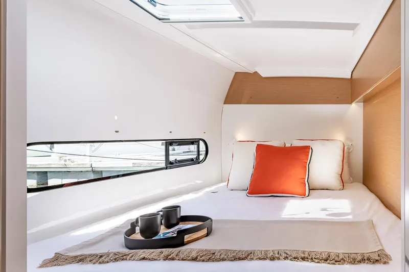 Slide: The Image of Luxurious cabin interior of 2026 Excess 11 yacht with cozy bed and stylish decor. - 15