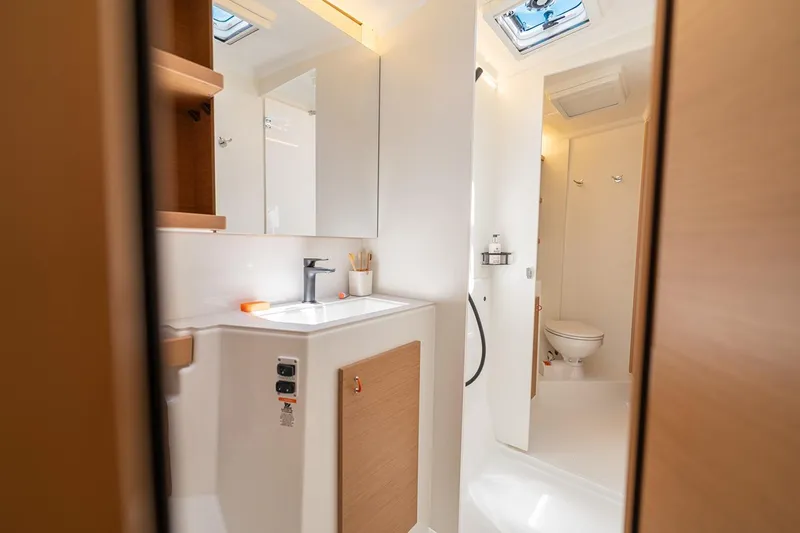 Slide: The Image of Manufacturer Provided Image: Modern bathroom interior in 2026 Excess 13 yacht, featuring sleek design and natural lighting. - 12