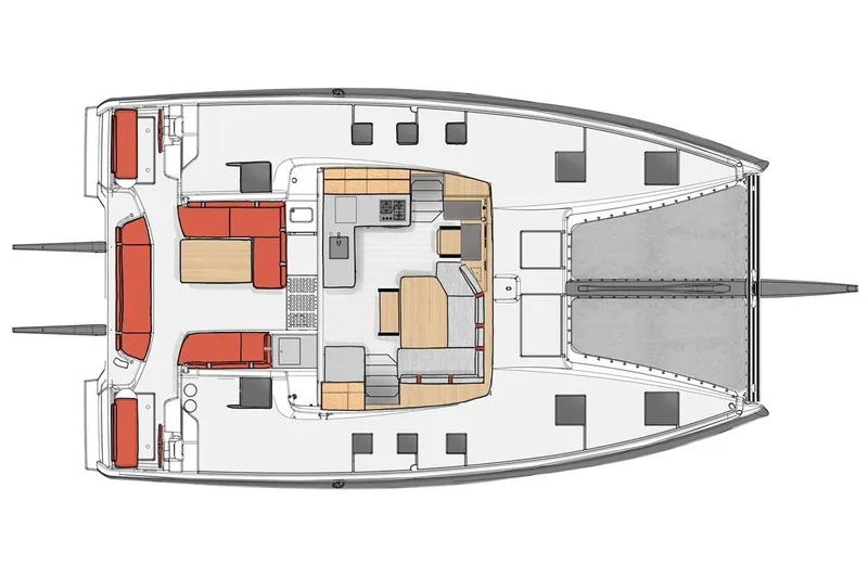 Slide: The Image of Manufacturer Provided Image: Floor plan of the 2026 Excess 13 catamaran, featuring spacious interior layout. - 31
