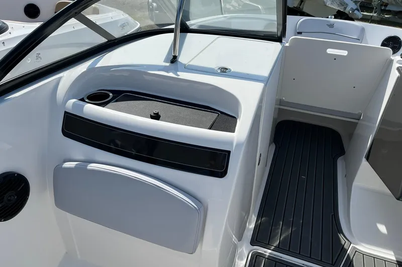 Slide: The Image of 2026 Bayliner VR6 Bowrider OB interior with sleek design and modern features. - 12