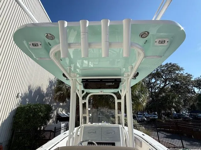 Slide: The Image of Key West 244 Center Console boat, 2020, featuring T-top and helm console. - 28