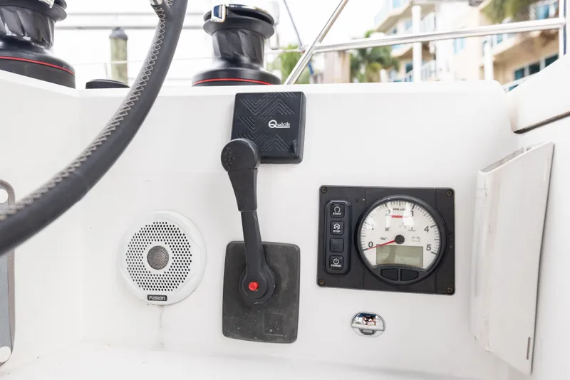 Slide: The Image of Control panel of 2020 Beneteau Oceanis 46.1 sailboat with gauges and controls. - 22