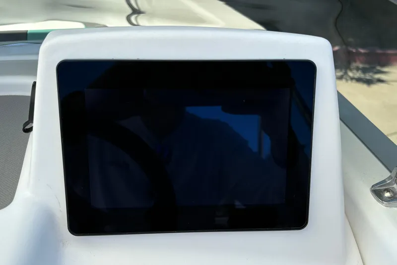 Slide: The Image of Dashboard screen of a 2026 Tahoe T16 boat, displaying a blank interface. - 26