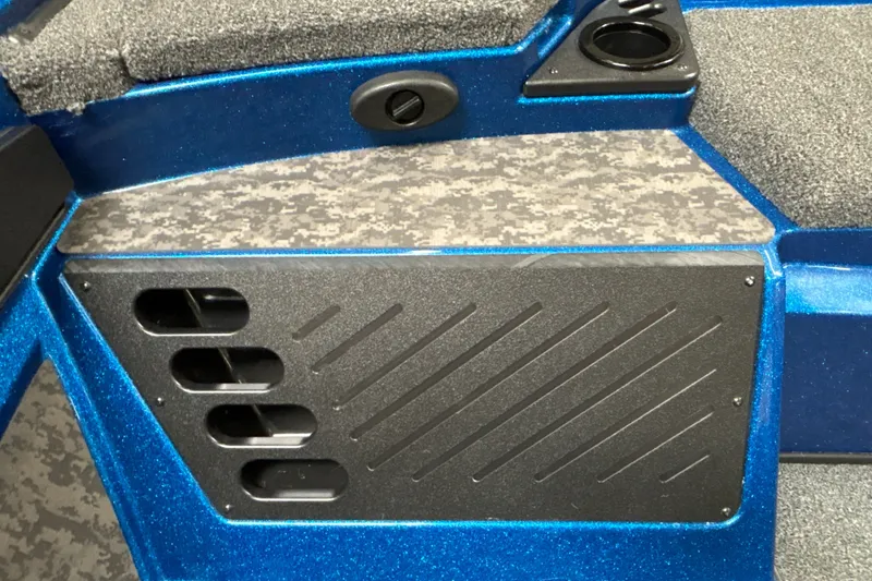 Slide: The Image of 2026 Nitro Z19 XL Pro boat interior with blue accents and textured flooring. - 23