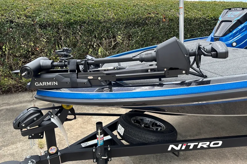 Slide: The Image of 2026 Nitro Z19 XL Pro boat with Garmin equipment on a trailer. - 7