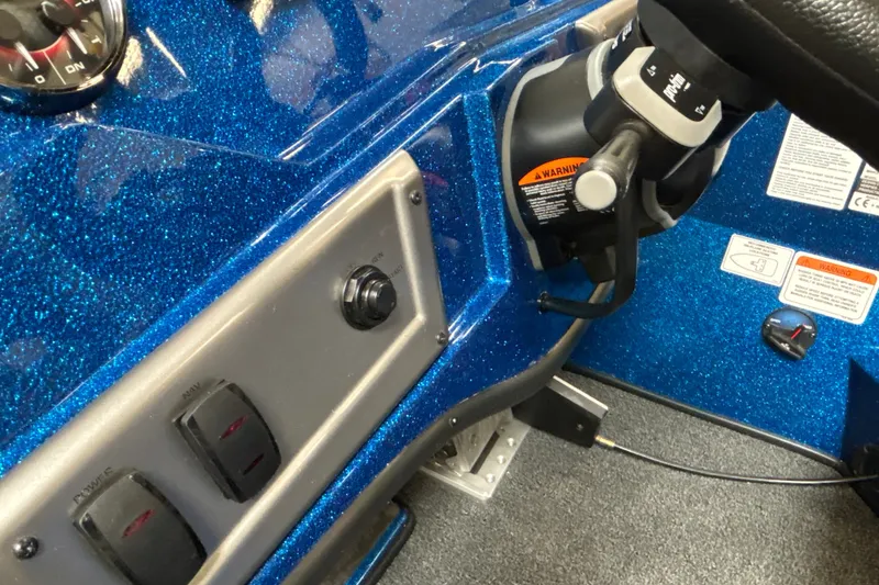 Slide: The Image of Dashboard of 2026 Nitro Z19 XL Pro boat with blue metallic finish. - 21