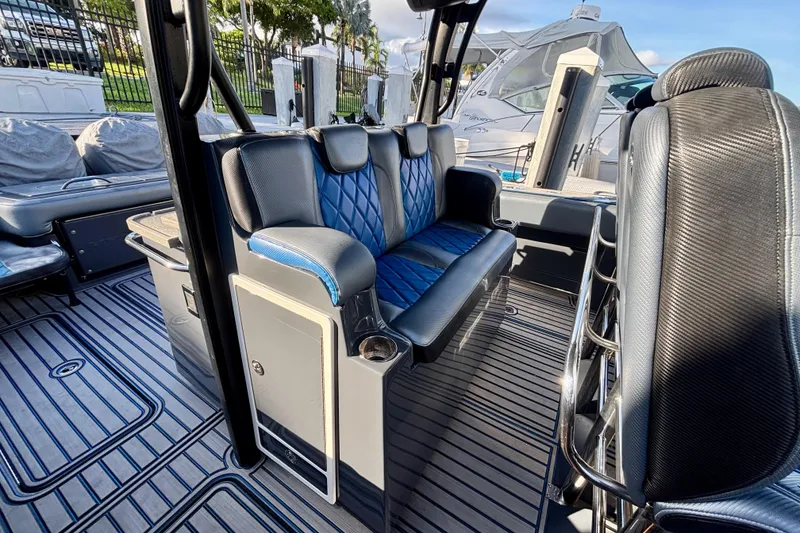 Slide: The Image of 2016 Hydra-Sports 4200 Siesta interior with luxurious seating and sleek design. - 39