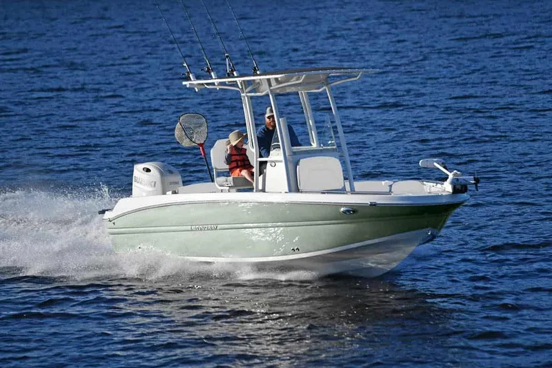 Slide: The Image of Manufacturer Provided Image: 2025 Stingray 216 CC boat cruising on open water. - 10