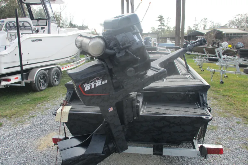 Slide: The Image of 2026 Gator Tail 1854 Extreme boat with powerful outboard motor on trailer. - 5
