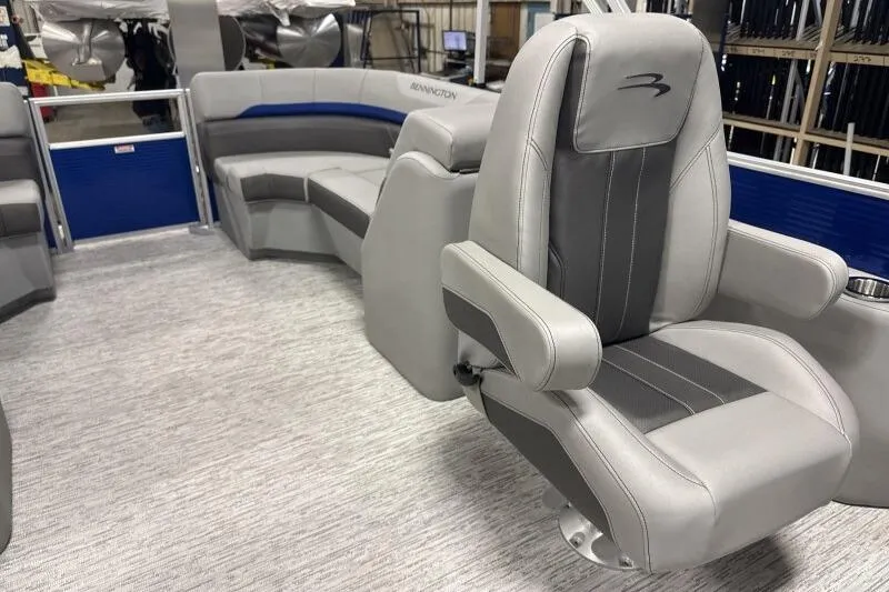 Slide: The Image of 2026 Bennington 22SXSR boat interior with luxurious seating and modern design. - 8