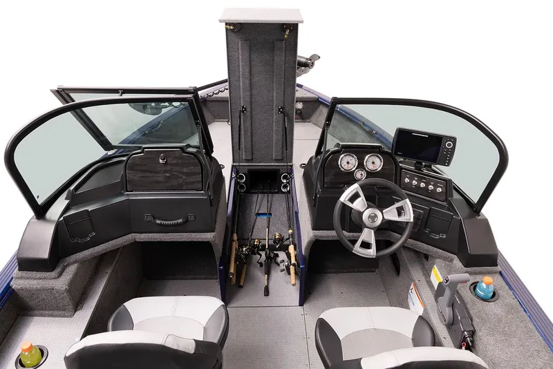 Slide: The Image of Manufacturer Provided Image: 2025 G3 Angler V178 F boat interior with steering wheel, dashboard, and seating. - 6