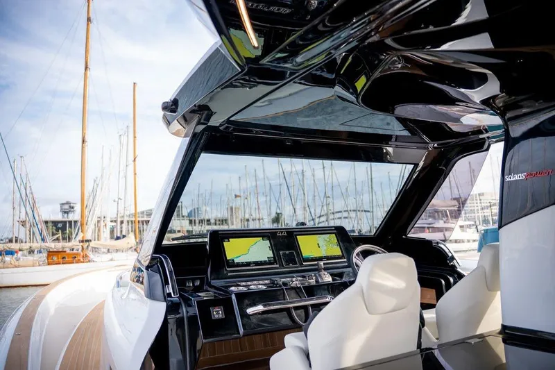 Slide: The Image of Interior view of 2026 Solaris Power 44 Sport Turismo yacht with advanced navigation system. - 11