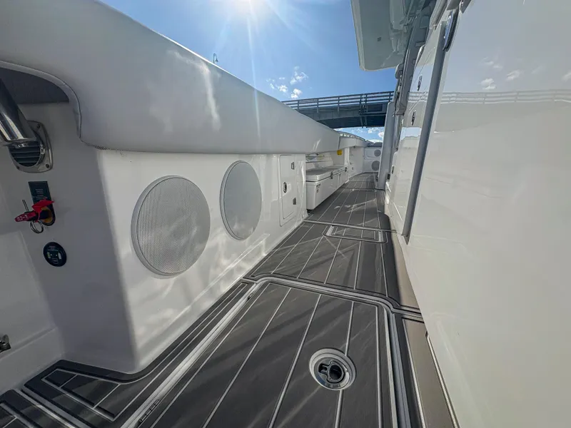 Slide: The Image of 2024 HCB 53' Suenos yacht deck with sleek design and modern features. - 39