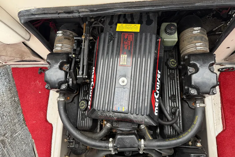 Slide: The Image of Engine compartment of a 1995 Donzi 212 Medallion with MerCruiser 5.7L V8 engine. - 20