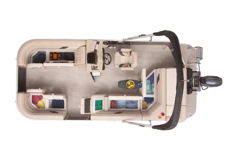 Slide: The Image of Manufacturer Provided Image: 2021 SunCatcher Select 20C pontoon boat interior layout, top view. - 20