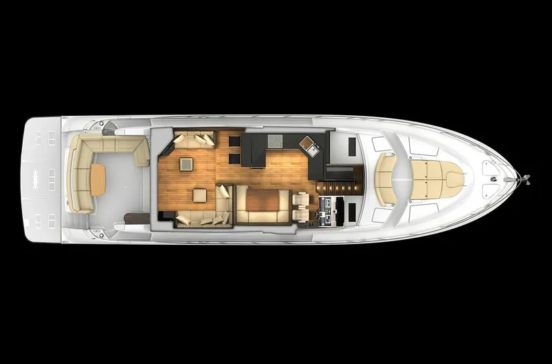 Slide: The Image of Manufacturer Provided Image: Top view of 2016 Sea Ray L650 yacht interior layout. - 69
