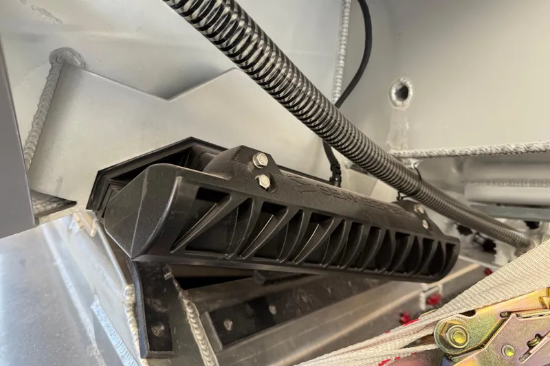 Slide: The Image of Close-up of Makaira Gen3 26 Outboard 2026 component with wiring and bolts. - 48