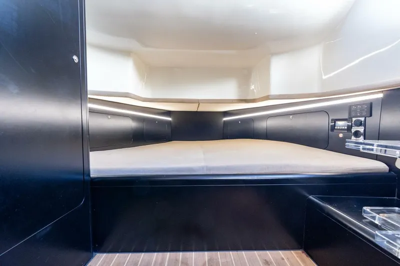 Slide: The Image of Luxurious cabin interior of 2023 Skipper-BSK 42 boat, featuring modern design and ambient lighting. - 17