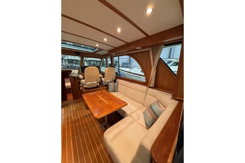 Slide: The Image of Luxurious interior of 2020 Sabre 45 Salon Express yacht with elegant seating and wooden finishes. - 30