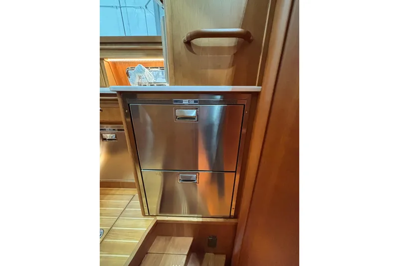 Slide: The Image of Stainless steel drawers in 2020 Sabre 45 Salon Express yacht interior. - 37