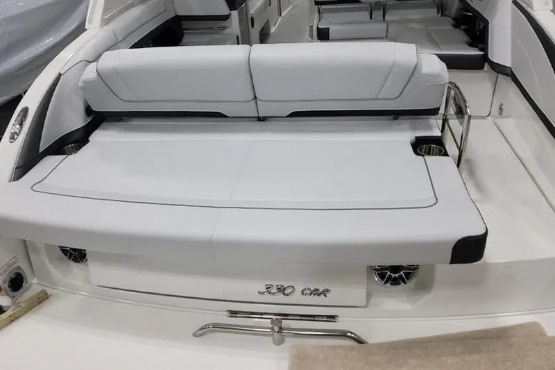 Slide: The Image of 2025 Formula 330 Crossover Bowrider I/O boat interior seating. - 14