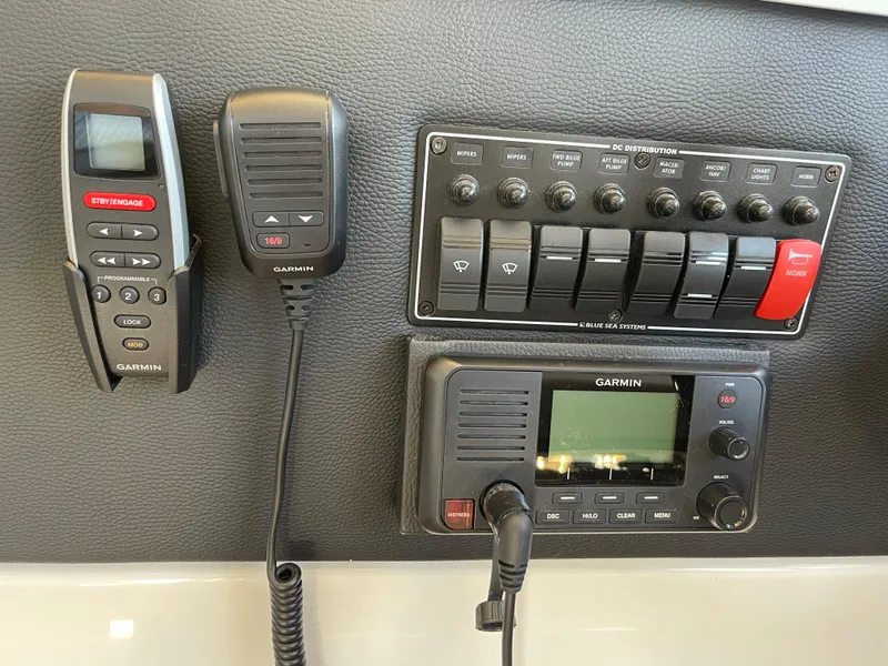 Slide: The Image of Garmin control panel on 2019 Cutwater C-30 Sedan. - 15