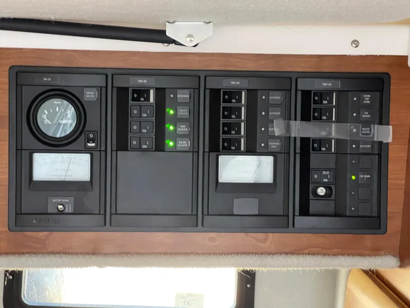 Slide: The Image of Dashboard of 2019 Cutwater C-30 Sedan with control panels. - 31