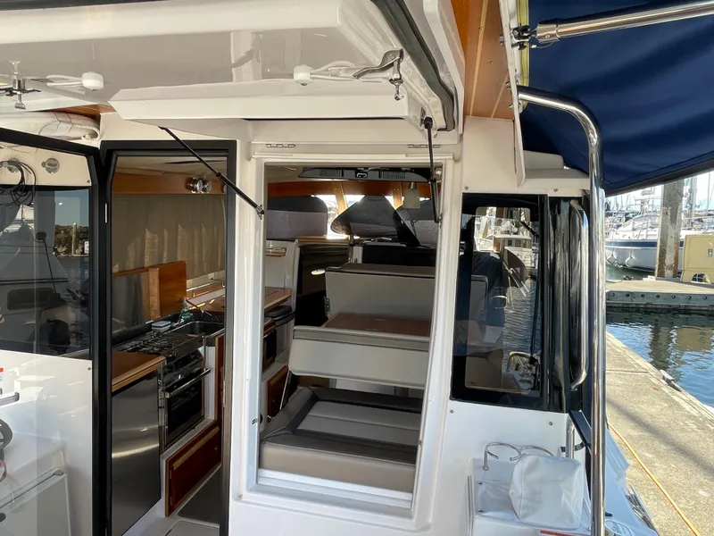 Slide: The Image of Interior view of 2019 Cutwater C-30 Sedan yacht at dock. - 35