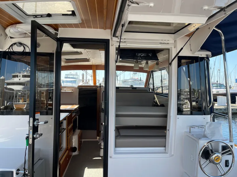 Slide: The Image of Interior of a 2019 Cutwater C-30 Sedan yacht in harbor. - 36